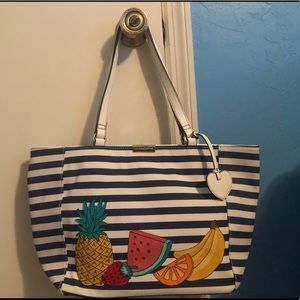 Liz Claiborne Striped Fruit Tote